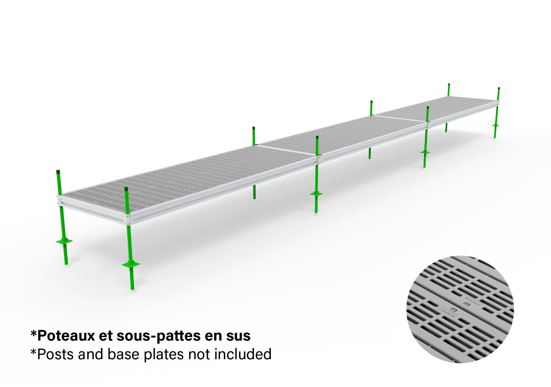 Combo 4' x 12' (36 pieds) en plastique gris
