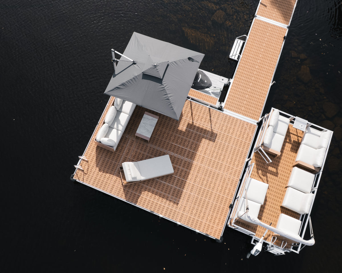 Parasol 10 pieds à mât déporté avec base