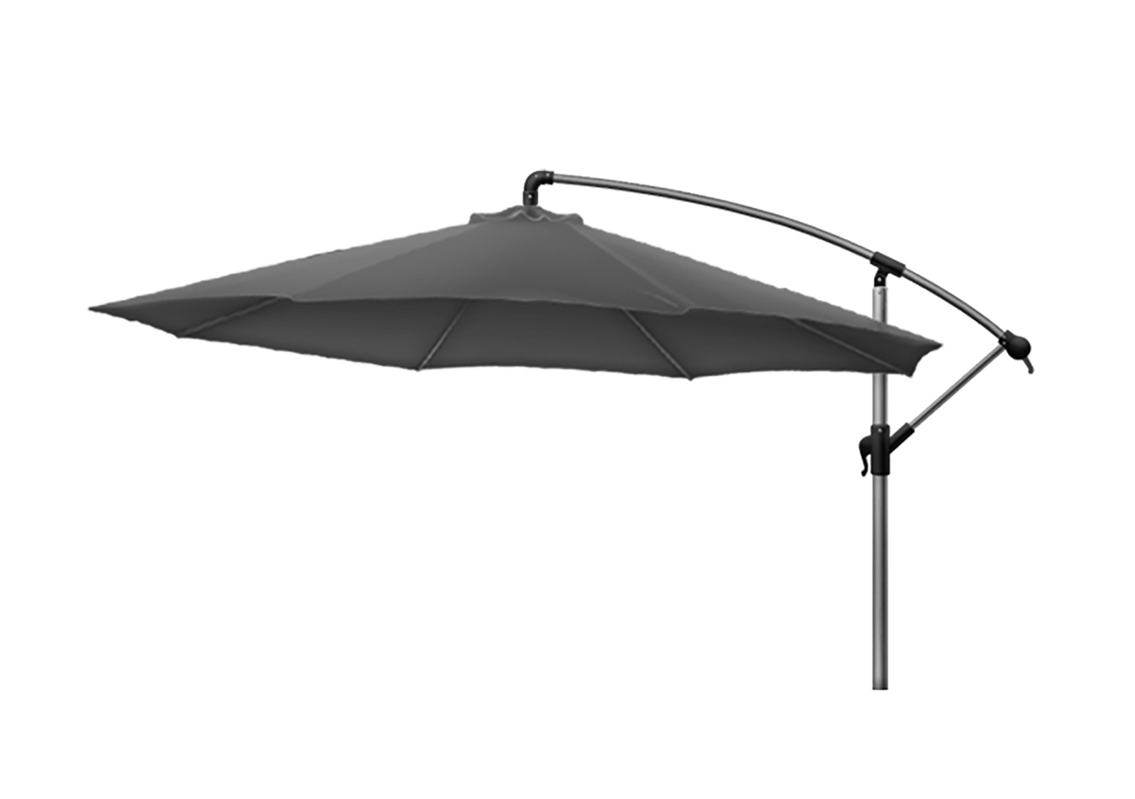 Parasol à mât déporté gris anthracite
